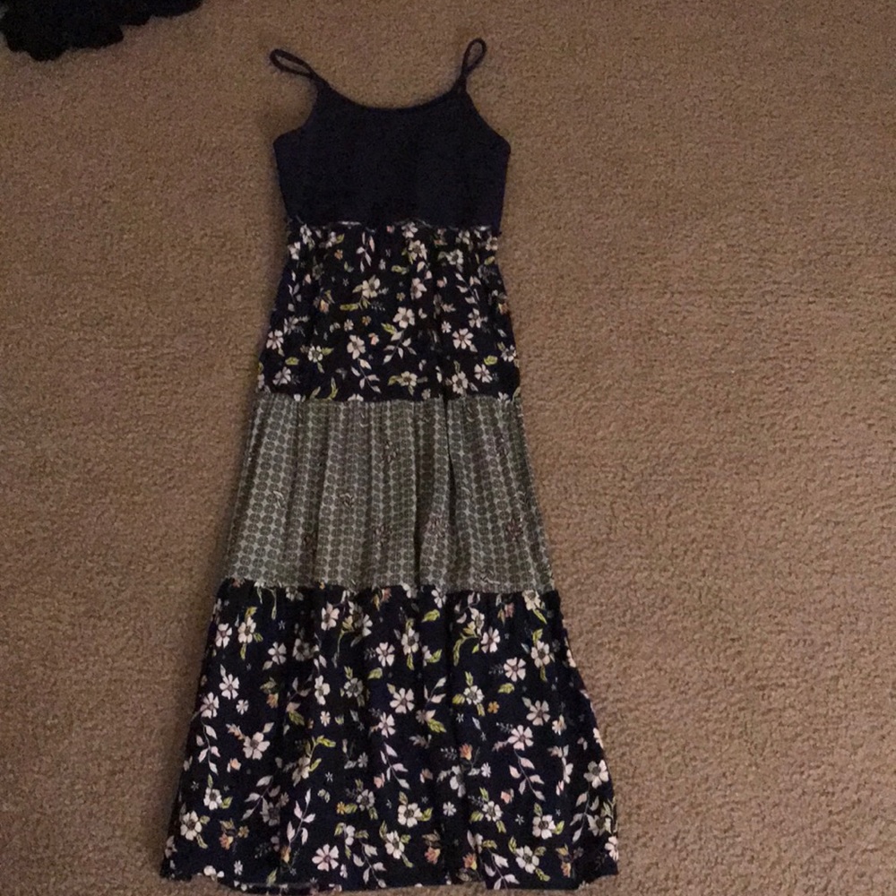 Blue floral maxi dress super comfy